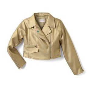 American Girl Gold Moto Jacket 10/12 M